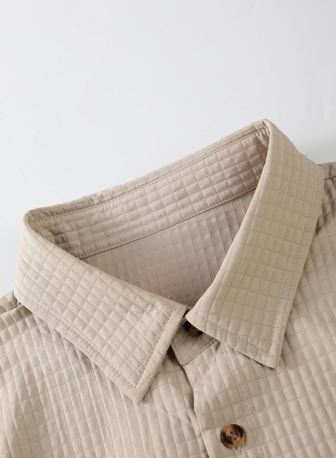 Take Two Men Textured Long Sleeve Shirt and Drawstring Pants Co-Ords - Image 4